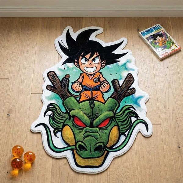 Anime Dragon Ball Z Rug Goku and Shenron Custom Shaped Plush Area Rug for Living Room Bedroom Dorm Anti-slip Soft Carpet Gift C260520