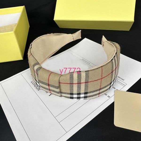 Designer Headbands Retro Tweed Sponge Headband Plaid Autumn Winter Headband Female Accessories With box