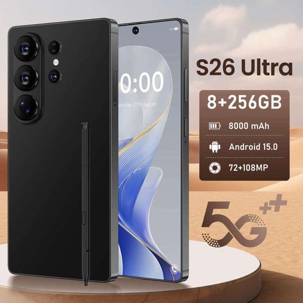 S26 Ultra 6.8inch HD+ Display 8GB RAM 256GB ROM 4G LTE Global Version Mobile Phone Foreign Trade Exclusive Unlocked Cellphone Dual SIM SANNAING