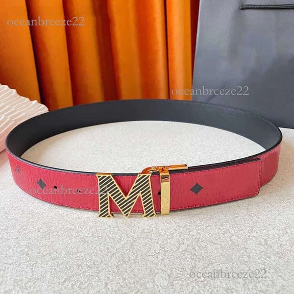 2026 Christmas Gift mcms belt Classic Men Women Belts Luxury Vintage Letter M Smooth Buckle Top Designer Width Mcmlines Belt Minimalist Style Hot 4ba