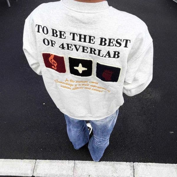 American High Street Letter Embroidery Crew Neck Sweatshirt Men 2025 Autumn Winter Versatile Pure Cotton Couple Casual Top Trendy L260519VDWN