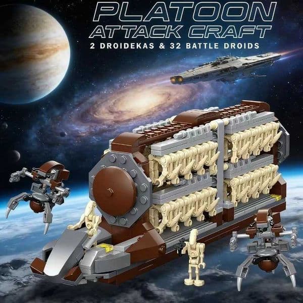 585PCS Space Battle Building Blocks Set Transport Vehicle Attack Craft Destroy Droids Assembly Bricks ToyJ260520