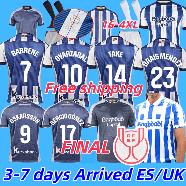 4xl Real Sociedad retro 25 26 Soccer Jersey copa del rey final OYARZABAL ZUBIMENDI BARRENE OSKARSSON BECKER TAKE 25 26 camiseta de futbol ZAKHARYAN Football Shirts