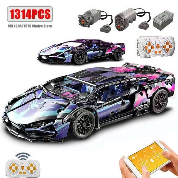 Technical APP Remote Control Moter Power Sport Car Building Blocks Bricks Speed Racing Supercar Sets Toys For Kids Models Gifts 26L0520