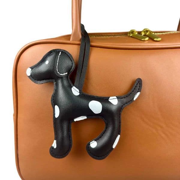 Spotted Dalmatian PU Leather Keychain - Large Statement Bag Charm for Purse Backpack Gift for Dog Lovers-PU Leather L260519
