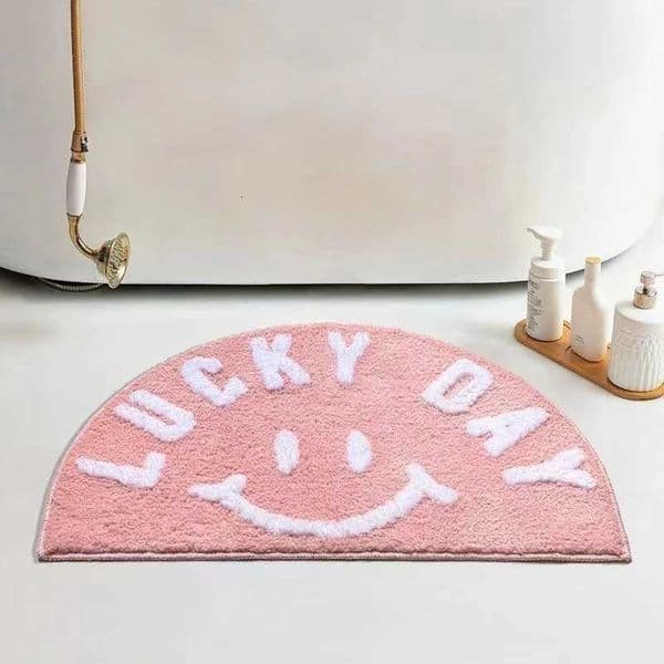 Cartoon face imitation cashmere floor mat home entrance hall mat bathroom entrance mat absorbent and non slip foot mat L260519