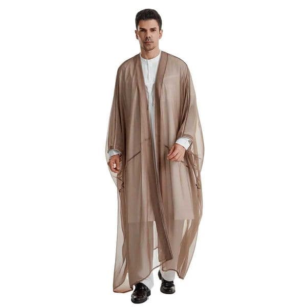 Muslim Arab Men Thobe Thawb Caftan Eid Jubba Thobe Mens Cardigan Abaya Long Dress Ramadan Robe Saudi Arab Musulman Caftan Dubai X260520