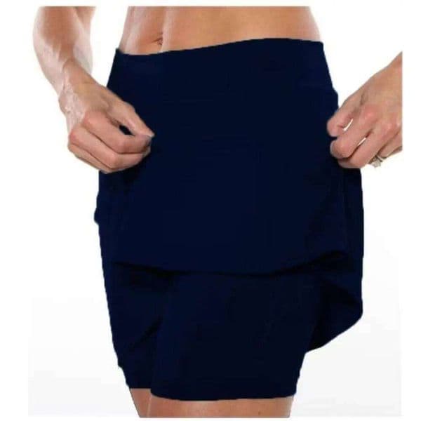 Fitness Sports Skirt High Waist Breathable Running Tennis Golf Shorts With Pockets Casual Slim Knee Length Bottoms