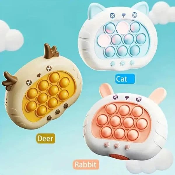 3 Colors Electronic Pop Quick Push Bubbles Game Machine Kid Cartoon Fun Squeezing Toys Anti Stress Sensory Bubble Toy Gift