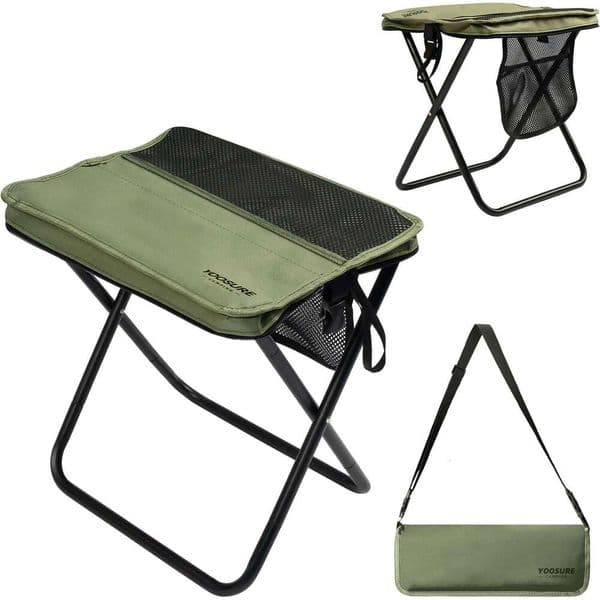 Lightweight Foldable Camping Stool With Storage Bag Multifunctional Outdoor Small Stool Portable Sitting Bench For Fishing Hiking Waiting Line
