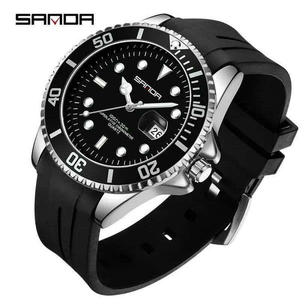 SANDA 7018 Hot Sell Quatrz Watch Sport Mens Watches Top Brand Luxury Waterproof Silicone Quartz Clock Men Relogio Masculino 26Y0520
