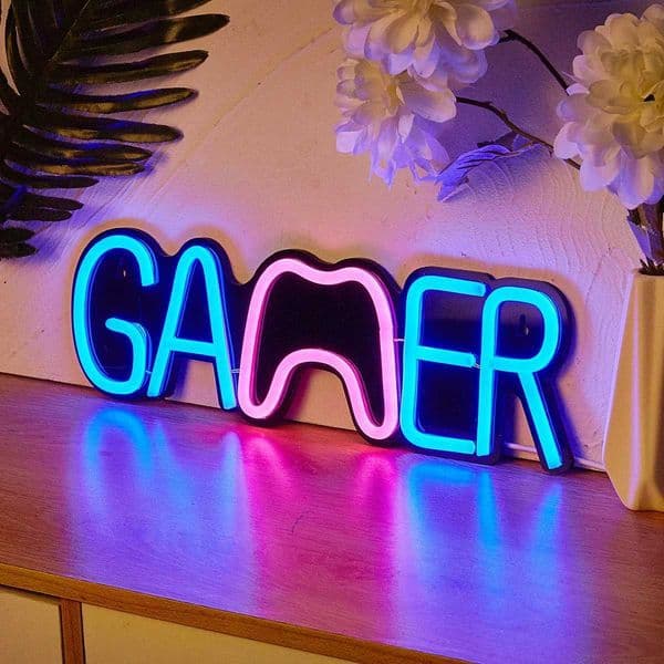 Chi-buy LED Neon Game Pad USB Powered Neon Signs Night Light 3D Wall Art Bedroom Room Decor Lamp Signs Birthday Gift H260520