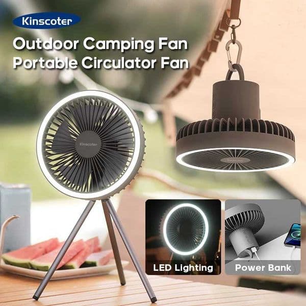 10000mAh 4000mAh Camping Fan Rechargeable Desktop Portable Circulator Wireless Ceiling Electric Fan with Power Bank LED Lighting T260520