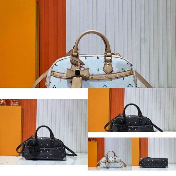 Designer luxury M13084 Handbag east west tote Murakami bag Monogram Multicolor Handbag black