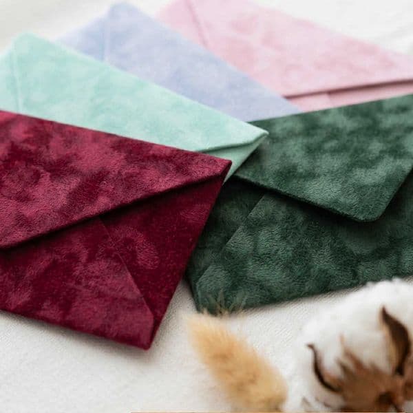 5x7 Velvet Envelopes Custom Printed Personalized Design for Wedding Graduation Baby Shower Invitation Paper Supplies L260520