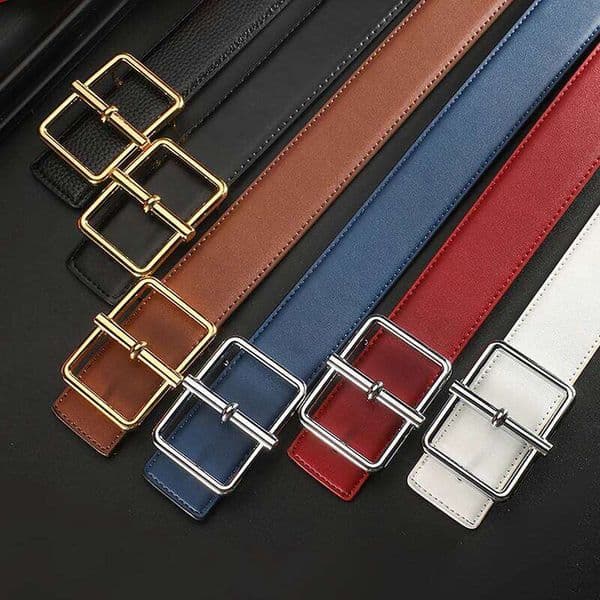Men's Fashionable Metal Buckle Leather Male Black Casual Business Waistband Strap Belt for Men J260520