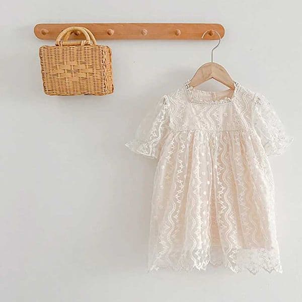 Summer Lace Baby Girls Dress Short Sleeve Dresses Weddings Kids Birthday Party Princess Dress Children Tulle Vestidos ClothesT260520