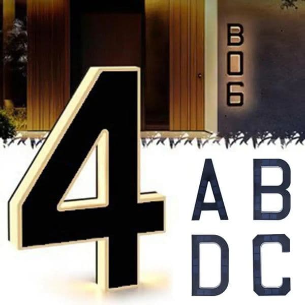 Light Sensor House Sign Modern Led Address Solar Number Waterproof Numbers for Outdoor 260520