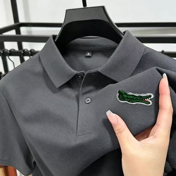 Men's Polos High End 100% Cotton Short Sleeve T-shirt Lapel Top 2026 Summer Embroidery Fashion Casual Polo Shirt