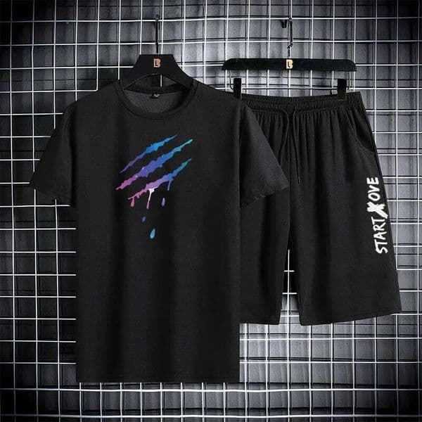 2025 Summer Thin Casual Quick Drying Two Piece Set Men's set sports outdoor running Short Sleeve T shirt +Shorts Tracksuit Sets 26Y0520
