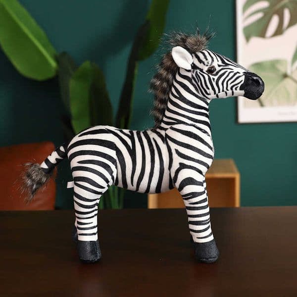 Simulation station version zebra plush toy photography props home furnishings cloth doll horse dollL2605202W5F