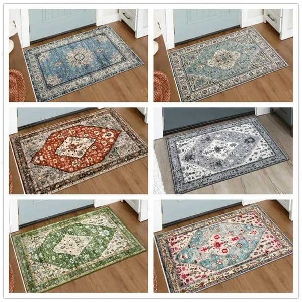 Bohemian Patterned Crystal Velvet Soft Carpet Home Decor Entry Door Mat Living Room Bedroom Hallway Kitchen Indoor Floor Mat L260519