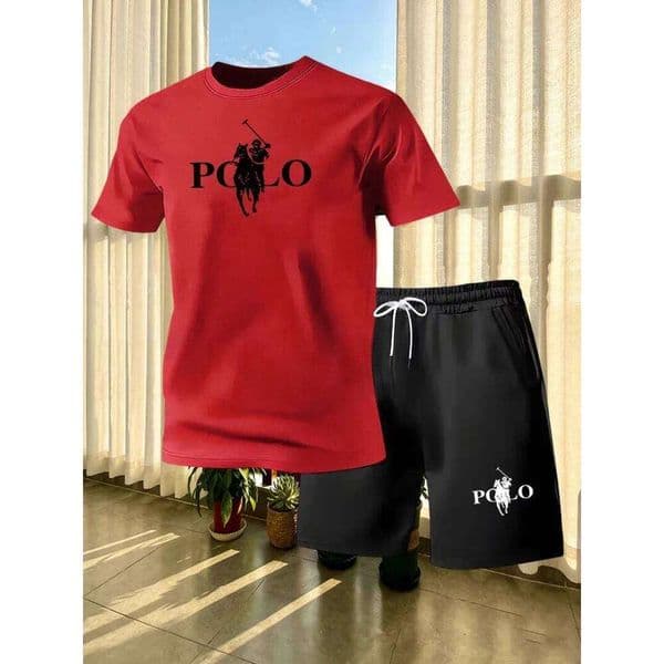 European and American youth fashion summer round neck short sleeved T-shirt shorts sports two-piece set 26Y0520
