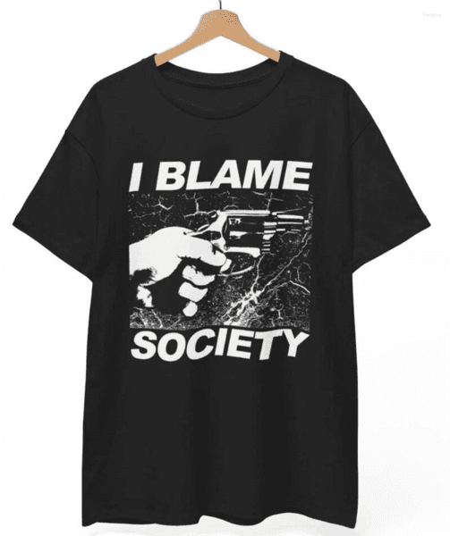 Men's T Shirts "I Blame Society" T-shirt A Tribute To Gregg Araki's 90s Cult Film Totally F Ed Up Gothic-style Pure Unisex Streetwear Top