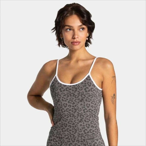 LOGO Versatile Leopard Print Yoga Vest Wearable Outer Backless Fitness Tank Top 26W0520