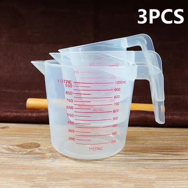 3PCS 2505001000ML Measuring Cups Easuring Cup Plastic Jug Digital Kitchen Tools Scale Baking Timer Accessories FK037 260520
