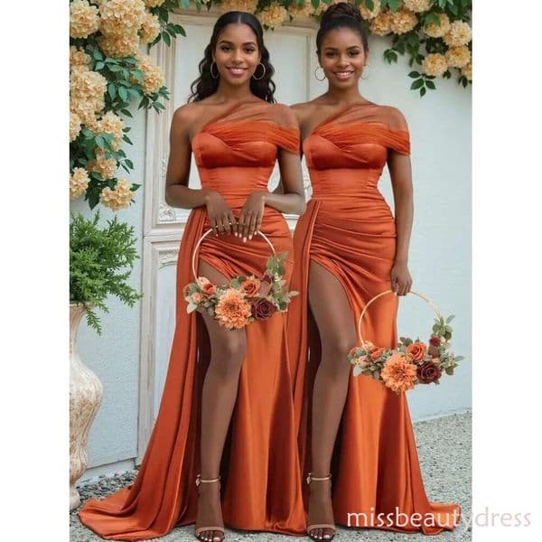 Orange Dress Sexy Strapless Sleeveless Pleats Junior Bridesmaid Dresses Plus Size Formal Party Gowns Custom Made