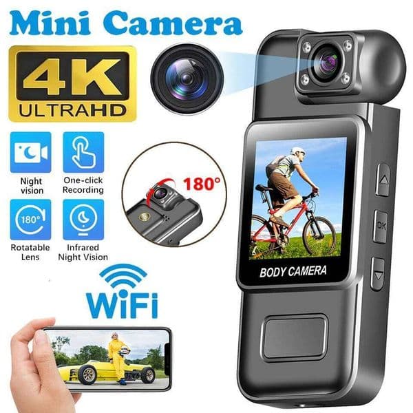Ultra HD 4K WiFi Portable Digital Video Recorder Police BodyCam Infrared Night Vision Sports DV Riding Camcorder 26Y0520