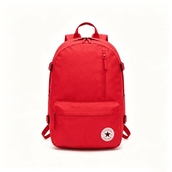 Converse Logo Red Backpack Men Women Couple Casual Sports Zipper Adjustable Strap Polyester Travel School Backpack