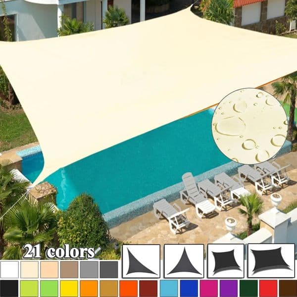 Waterproof Sun Shade Sail Awnings Shelter Protection Canopy for Patio Garden Yard Deck Pergola Pool Car Top Covers 260520