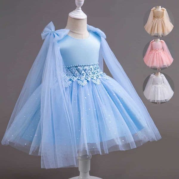Kids Girl Dress Party Dresses For Girls Birthday Princess Wedding Dress Lace Christening Gown Baby Blue Baptism ClothingZHR260520