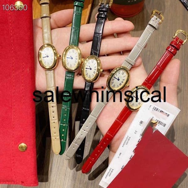 Designer Brand C Watch Womens Quartz Watch with Blue Oval Dial Exquisite Small Dial Waterproof YO7T
