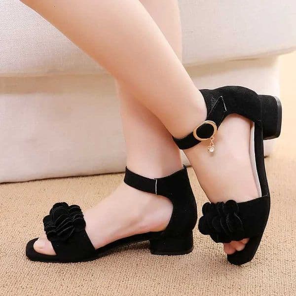 Children Princess Shoes for Wedding Par Summer Chic Girls Causal Flower Sandals Fashion Open-toe Kids Low-h Dress SandalsJ260520