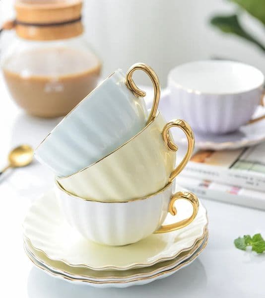 Pink Cute Creative Porcelain Cup And Saucer Ceramics Coffee Simple Tea Sets Modern n Home Flower Red 260520