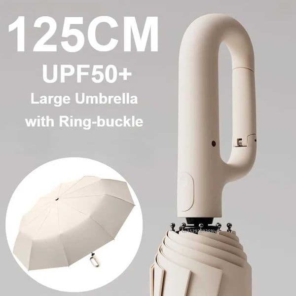 Extra Large Reinforced Umbrella Wind and Rain Resistant Dual-purpose UV Blocking Fully Automatic Ring-buckle Parasol C260520