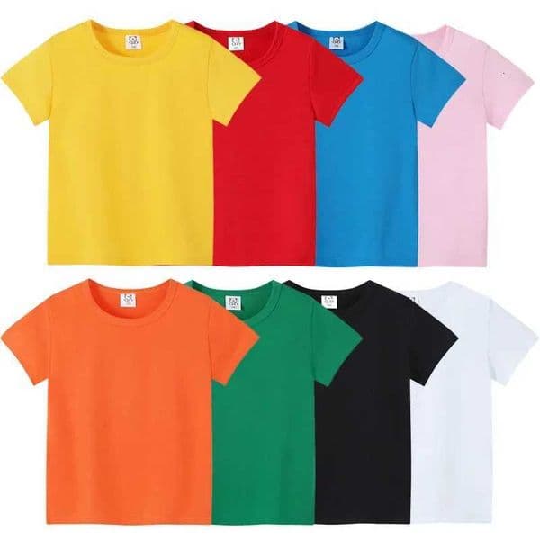 2-12Years Summer childrens short sleeve T-shirt cotton baby clothes boys girls blank Infant T-shirt Kids shirt solid tees topsJ260520