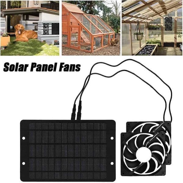 Solar Powered Fan Exhaust Fan12V 10W Waterproof Dual Exhaust Fan Air Extractor For Camping Greenhouse Kitchen Animal House T260520