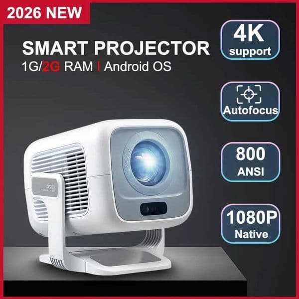 DITONG 4K Projector Android Native 1080P 600ANSI Portable Auto Focus Video home Cinema Outdoor HD led Projetor T260520