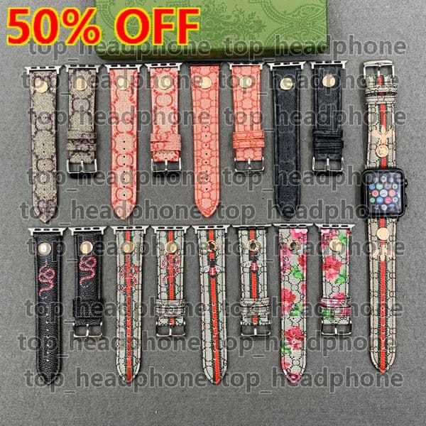 Genuine Leather Smart Strap Designer App Watch Band For App Watch Series 10 ultra 8 9 4 5 6 7 SE Bands s10 49mm 38mm 40mm 41mm 44 MM 45mm 42mm 46MM Fashion Watch Strap