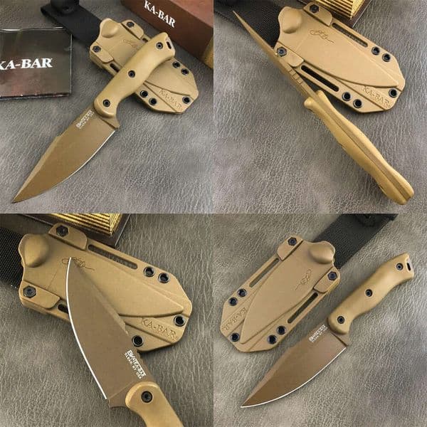 KA BAR BK Short Harpoon Fixed Blade Outdoor Combat Straight Knife Camping Hunting Tactical Defense Utility Knives BM