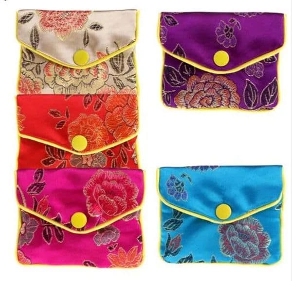Bulk Office Supplies Wholesale Jewelry Storage Bags Silk Chinese Tradition Pouch Purse Gifts school Jewels Organizer Free Shipping 15