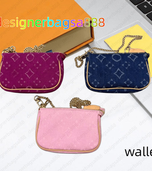 wallets Key wallet womens zipper mens purse designer shoulder crossbody bag women handbag Mini Pochette Accessoires makeup bag denim wallet clutch bag 62650 80501