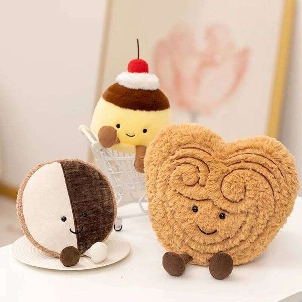Adorable Afternoon Tea Dessert Plush Toy Cake Butterfly Crispy Pudding Black and White Biscuits Doll 26L0520