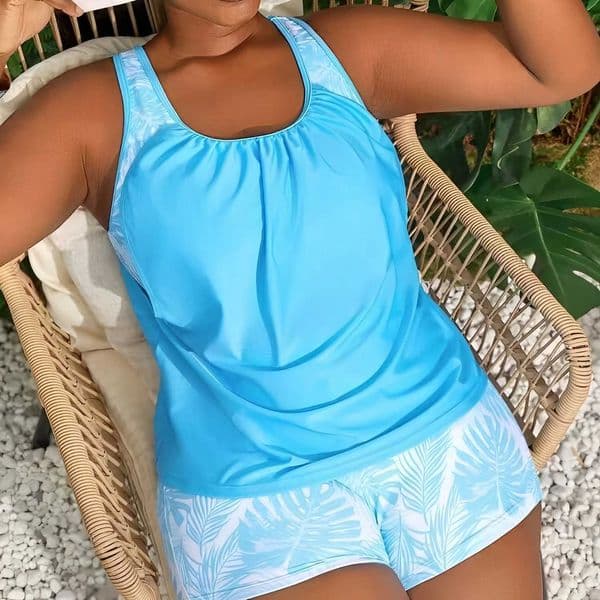 2026 Large Plus Size Tankini High Waist Swimsuit Women Printed Swimwear Female Bathers Bathing Swimming Swim Suit 4XL L260520