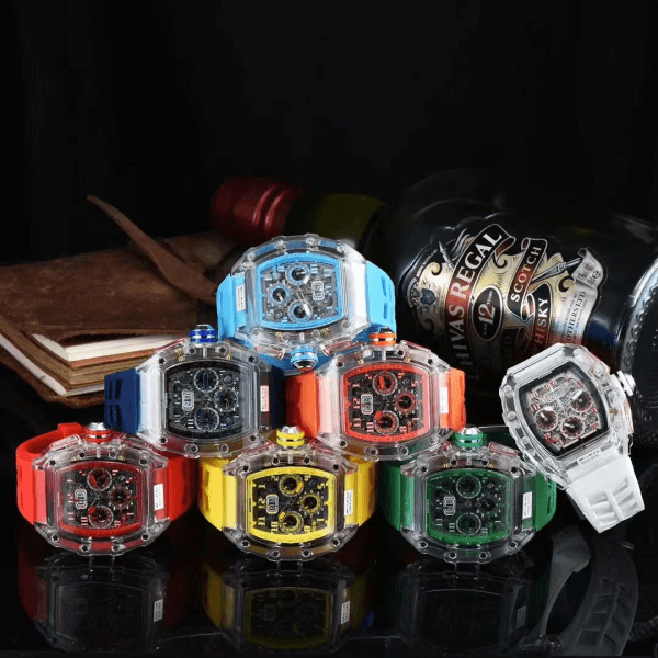Professional Luxury watch mens soul Top Factory Wristwatches black dial Time Day Black rubbe Mechanic Quartz Watche