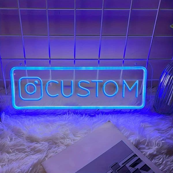 LED Neon Signs with Carving Instagram Account Custom Nickname Wall/Door/Table Hanging Light for Home/Bar/Parties/Club Ornament H260520